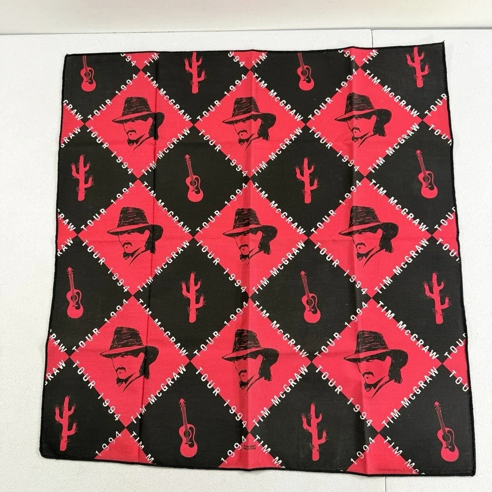 Vintage Tim McGraw 1994 Tour Country Music Bandana Scarf Handkerchief 21